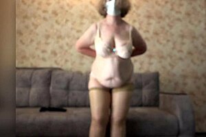 Mature big ass shakes in new panties trying on from busty milf in lingerie pawg