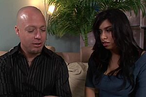 Milf mom Michelle Rica touched by teacher in fishnets