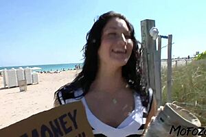 A 19-year-old model receives cum on her tits