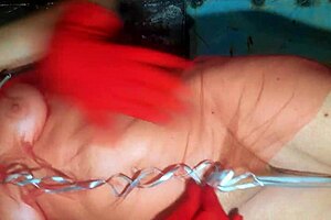 a merry christmas sexy mature lady with natural tits and wet hairy pussy