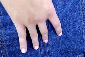 Pretty brunette milf chats during casting interview on sofa