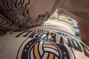 Stepsister gives incredible blowjob alone at home