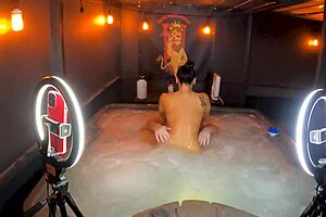 i deepthroat sheena ryder in hot tub while she screams and rides me