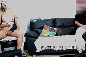 Stepfather Tests Son's Girlfriend with Blowjob and Doggystyle