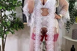 teacher explores her ass with a butt plug solo