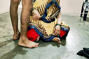 indian desi maid working hard for the owner