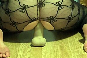 beautiful brunette ass gets turned on by anal plug, cumming from huge dildo in doggystyle masturbation