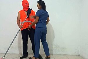 Hot nurse sucks big cocks in hospital. Real amateur action with licking and fucking.