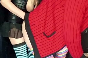 Brunette with strap on pegging natural tits big cock anal big ass milf lola