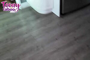 BABYSITTER EVA NYX TEASES HIM TO CUM IN HER TEEN 18+ PUSSY