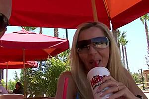 In this 4k scene, blonde milf lisa demarco engages in deepthroat, anal fingering, and masturbation in fishnets. Her big tits and shaved pussy shine under the lights.