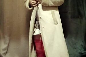 slave girl does striptease outdoors