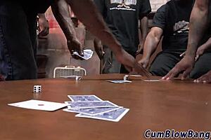 the milf takes on multiple big cocks in a wild blowbang scene