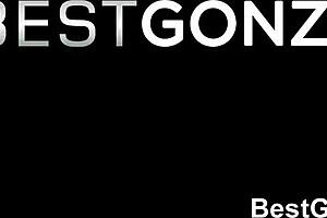 LESBO SEDUCING hot BLONDE FUNDRAISER on SOFA, licking and using TOYS