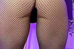 Nylon Club Model Slips into Fishnet Tights for Sexy Dance