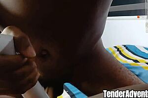 he can't get enough of this ebony woman as i please him