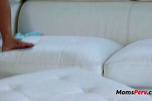 blonde stepmom steals stepson's used condoms