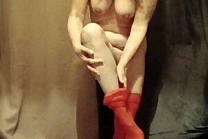 slave girl does striptease outdoors