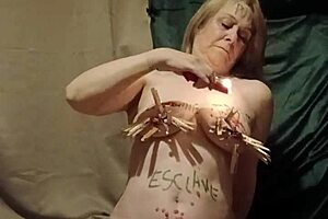milf does solo bondage session with humiliation