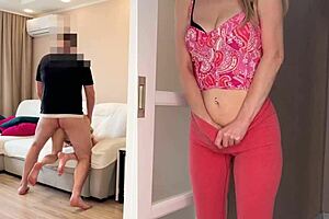 Horny stepmom pounces on cock after creampie