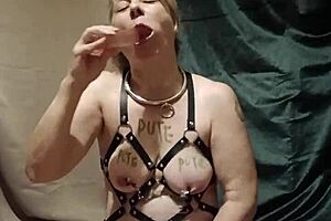 Watch me, the housewife slave, orgasm in bondage doggystyle outdoor