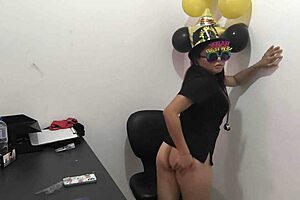 Hey, why's the new executive moaning like a whore testing that anal plug her boyfriend gave her?