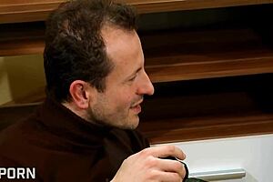 Beautiful blonde young milf gets fucked in wet pussy by hard cock in public 😍