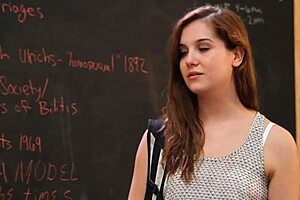 I'm Olivia Wilder, and I'm licking Kasey Warner's asshole in fishnets on the bed, living our classroom fantasy.