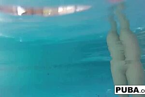 Pornstar Olivia enjoys a relaxing day at the pool, showing off her nude body with big tits, ass, and pussy in solo fun