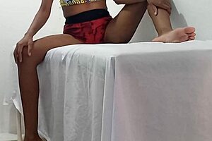 Brunette Massage Therapist Moans Showing Breasts