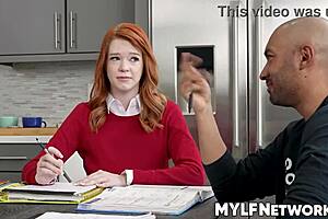 Oliver struggles with math so Miss Darling offers tutoring. But he fixates on her huge tits and ass during the session in classroom.