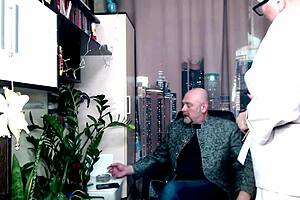 Checking Elasticity Of Elderly Secretary's Pussy In Movie Filming