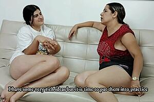 Latina milf massages best friend's shaved pussy