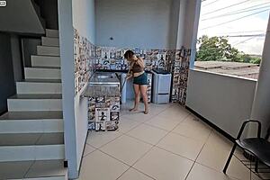 Caught Neighbor Stealing Panties, Let Him Fuck My Ass