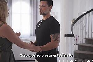 two guys fuck a hot blonde spanish submissive 😍 homemade creampie