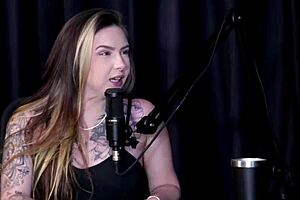 Just joana in sheer red lingerie