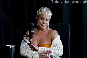 Just joana in sheer red lingerie