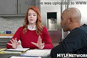 Oliver struggles with math so Miss Darling offers tutoring. But he fixates on her huge tits and ass during the session in classroom.