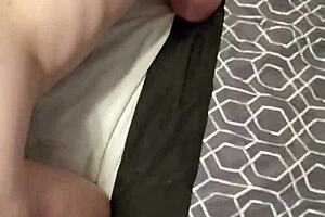 Lollipop milf rides massive dildo in doggy and reverse cowgirl positions.