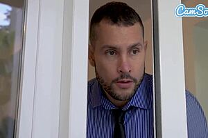 Milf wife busted masturbating gets pussy pounded