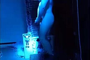 Christmas celebration with a fit milf and Saymon Fitness enjoying the holiday on red.