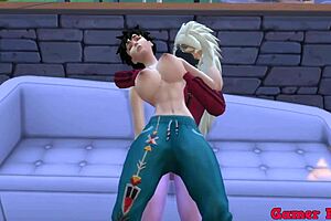 Hinata y sus amigas cap 4 madara juega con videl se reta que el que pierda se quita la prenda al fina pasa algo inerperado mucha leche sobre ella