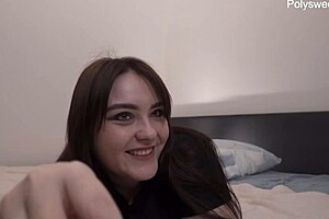 She eyed the curvy brunette milf with her strapon ready. Then she whispered about fucking that sissy hard in homemade style.