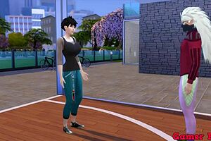 Hinata y sus amigas cap 4 madara juega con videl se reta que el que pierda se quita la prenda al fina pasa algo inerperado mucha leche sobre ella