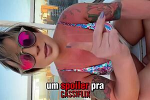 That big black cock rubbed my pussy until it entered all in.