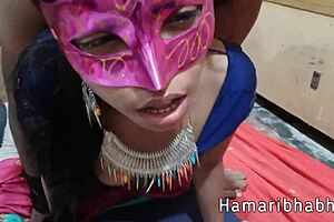 hot horny wife has romantic sex in saree blouse?