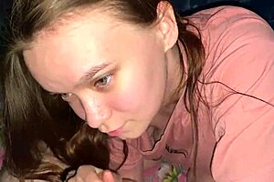 late night pov session with stepdaughter ending in a creamy facial