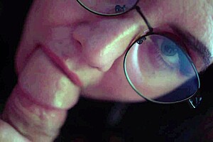 Lecherous wife sucks cock deep with choking passion!