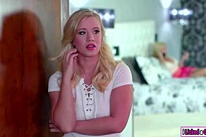 christie gets entertained by stepdaughter with kissing and fingering