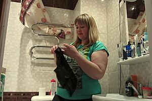 Chubby Milf Sniffs Strangers' Panties, Masturbates, and Stuffs Them into Her Hairy Pussy for Amateur Fetish Fun